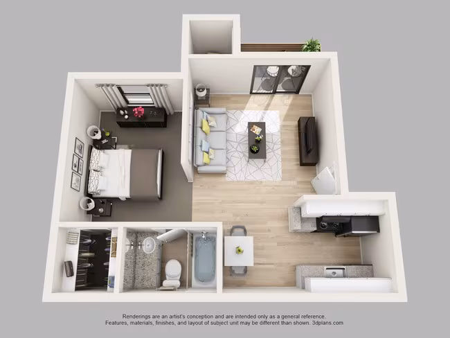 Studio  RENOVATED 704B floor plan